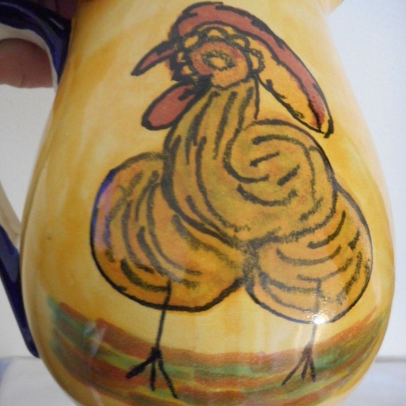 Rooster Pottery Made in Mexico Water Wine Pitcher - Picture 7 of 8